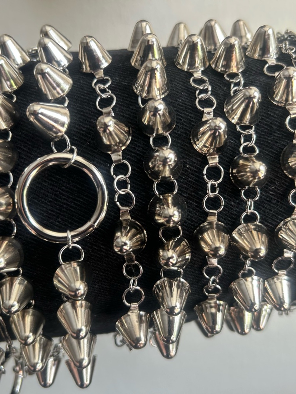Silver Spike Chain Statement Jewelry unisex
